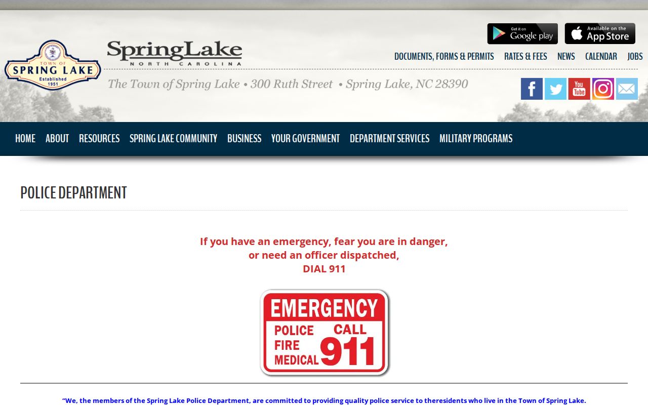 Spring Lake Police Department official records source